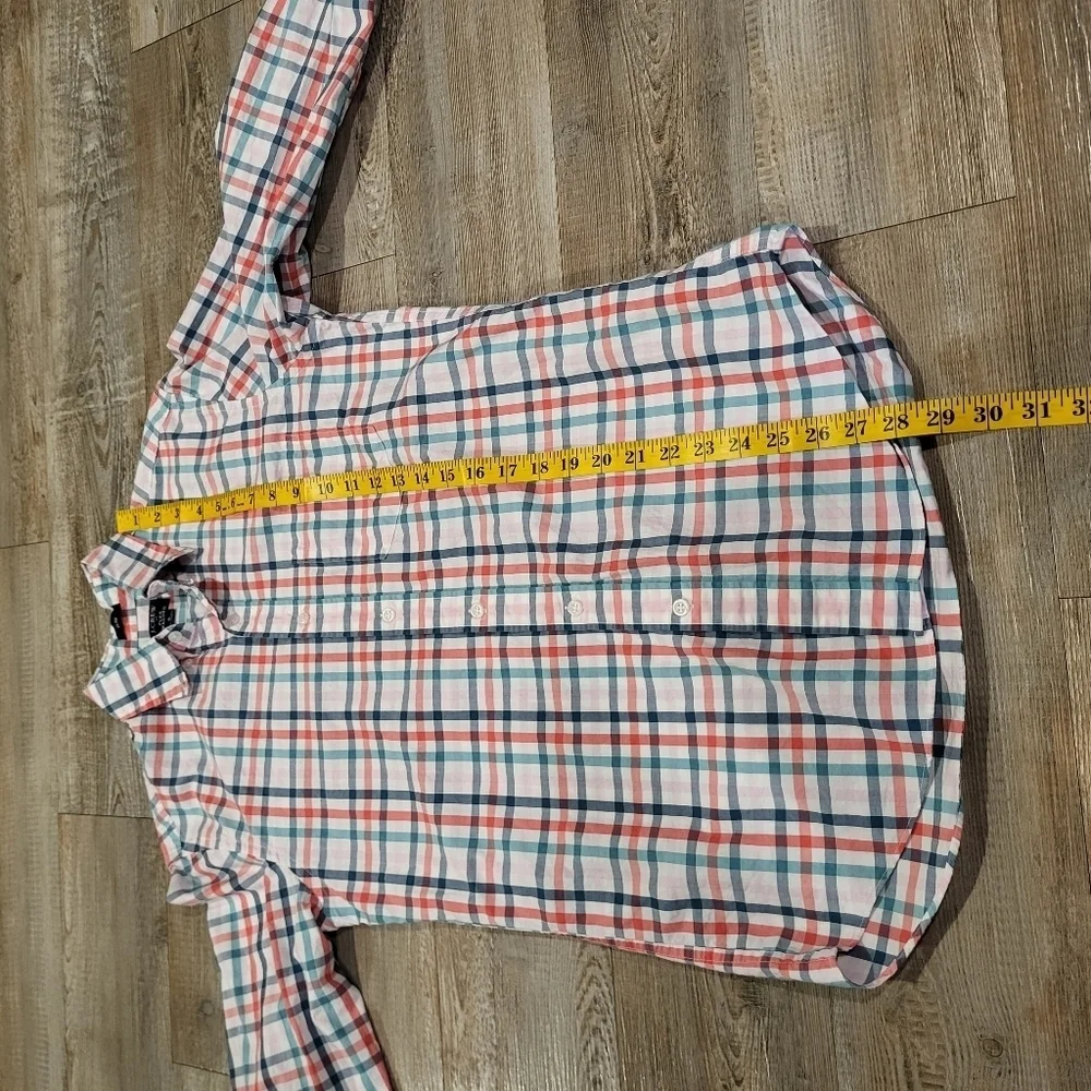 J.Crew Button Down Shirt Flex Washed Slim Fit Pink Plaid Casual Mens Size Small